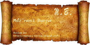 Ménesi Barna névjegykártya