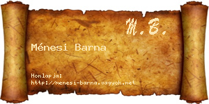 Ménesi Barna névjegykártya