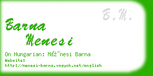 barna menesi business card